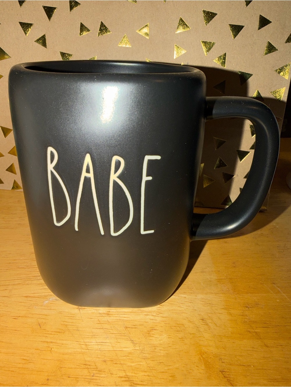 Rae Dunn Black 'BABE' Matte Ceramic Mug